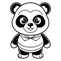 a panda bear coloring page vector