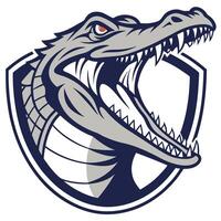an alligator head with open mouth vector