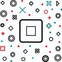 a square with various shapes and symbols on it vector