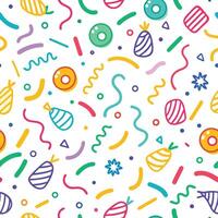 a colorful pattern with confetti and other items vector