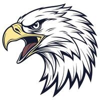 an eagle head with open mouth on a white background vector