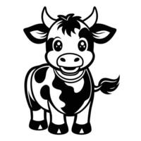 a cartoon cow with a big horn on its head vector