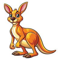 a cartoon kangaroo standing on a white background vector