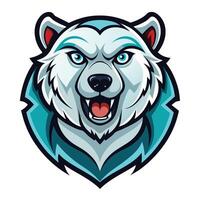 the head of a polar bear is shown in a logo vector