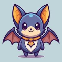 a cartoon bat character with a bow tie and a bow vector