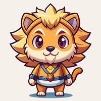 cartoon lion character with a bow and arrow vector