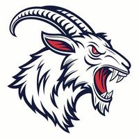 goat head with red and white horns vector