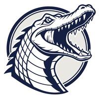 an alligator head with open mouth vector