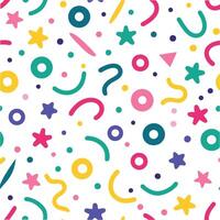 a colorful pattern with shapes and stars vector