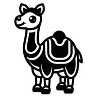 a black and white camel with a white background vector