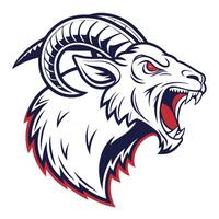 the head of a ram with its mouth open vector