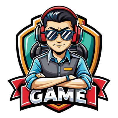 a cartoon character wearing sunglasses and a headset