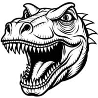 a dinosaur head with its mouth open and teeth showing vector