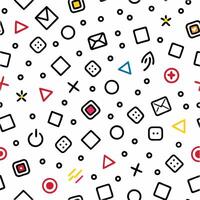 a pattern with various shapes and symbols vector