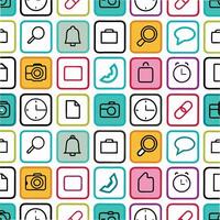 a colorful pattern with icons and other items vector