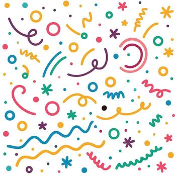 a colorful pattern with various shapes and lines vector