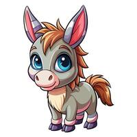 a cartoon donkey with big eyes and a big nose vector