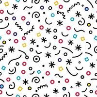 a colorful pattern with various shapes and lines vector