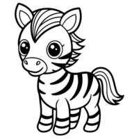 a cartoon zebra with a big black stripe vector