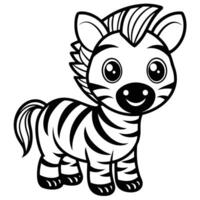 a cartoon zebra standing in front of a white background vector
