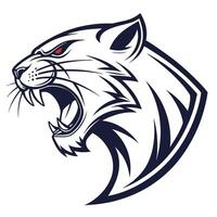 the head of a panther is shown in a white background vector