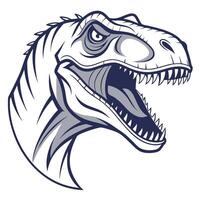 a t - rex head with open mouth vector