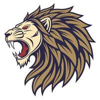 lion head with open mouth on a white background vector