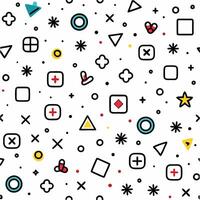a colorful pattern with various shapes and symbols vector