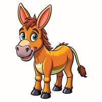 cartoon donkey standing on white background vector