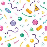 a colorful pattern with confetti and balloons vector