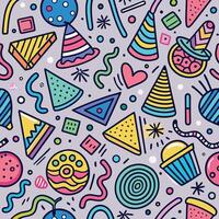 seamless pattern with colorful party items vector