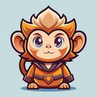 cartoon monkey character with a bow and arrow vector