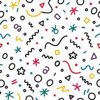 a colorful pattern with various shapes and symbols vector