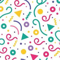 a colorful pattern with shapes and lines vector