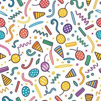 seamless pattern with colorful party items vector