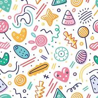 seamless pattern with colorful objects and shapes vector