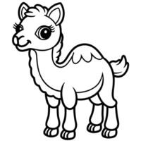camel coloring pages for kids vector