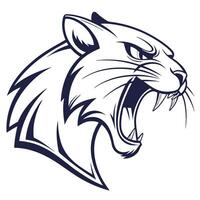 a panther head with its mouth open vector