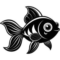 a black and white fish with big eyes vector