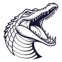 an alligator head with its mouth open vector