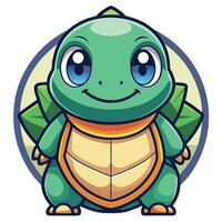 a cartoon turtle with a big smile on its face vector