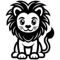 a cartoon lion sitting on a white background vector