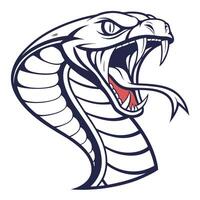 a cobra snake head with its mouth open vector