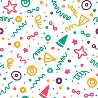 seamless pattern with colorful party items vector
