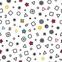 seamless pattern with geometric shapes and stars vector
