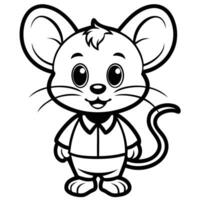mouse coloring pages for kids vector