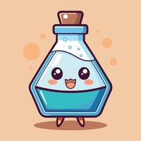 cute cartoon bottle with a face and a smile vector