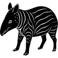 a black and white illustration of a zebra vector