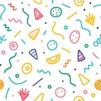 seamless pattern with colorful shapes and lines vector