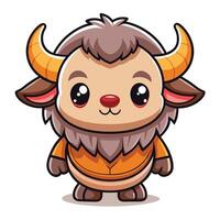 a cartoon character with horns and a yellow shirt vector